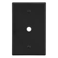 Hubbell Wiring Device-Kellems Wallplate, 1-Gang, .406" Opening, Box Mount, Black P11BK